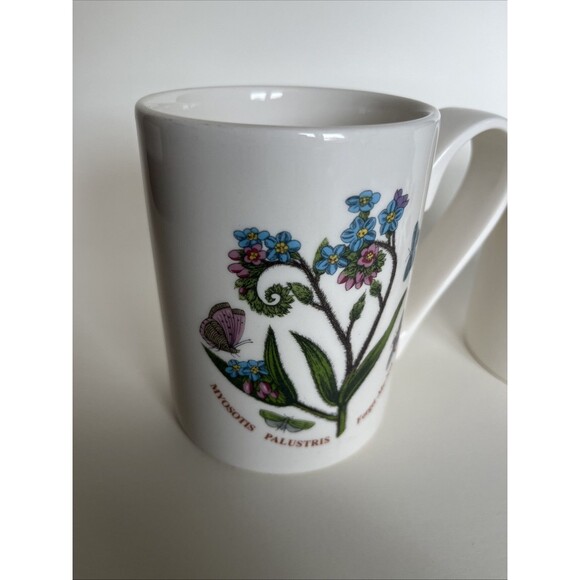 Set of 2 Portmeirion Botanic Garden Hydrangea Forget Me Nots Coffee Yea Mugs - Picture 2 of 14